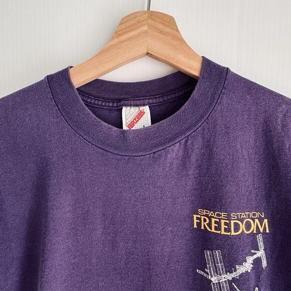 Vintage Space Station Freedom Shirt McDonnell Douglas Purple Jerzees Large - Picture 5 of 7
